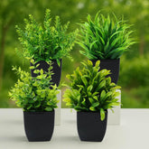 1/4pcs Artificial Plants Potted Green Bonsai Small Tree Grass Plant Pot Ornament Fake Flower for Home Garden Decor Wedding Party by DSERS