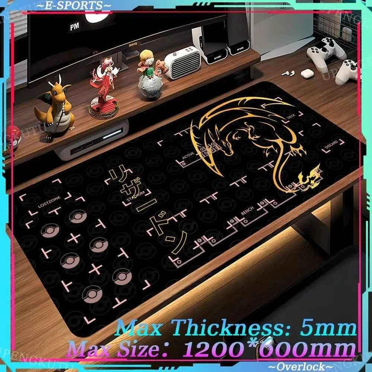 Mouse Pad Large Desk Mat P_Pokemones Anime Playmat 900x400 Xxl TGM PTCG Card Games Speed Computer and Office Gamer Cabinet mat by DSERS