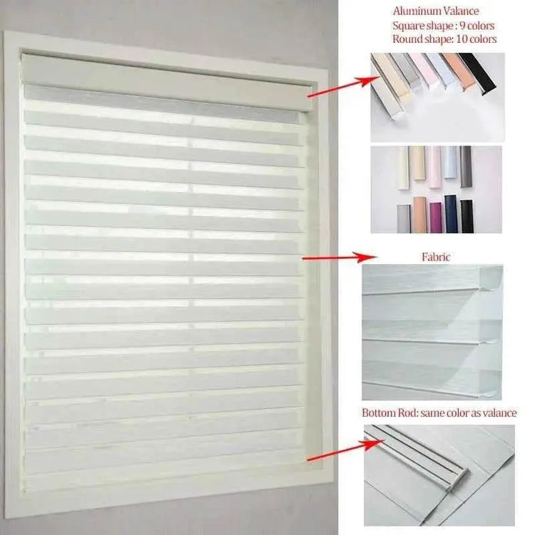 SmartMatters Electric Shangrila Blinds Smart Zigbee Blackout Zebra Shades for Windows and Doors Wifi Tuya Alexa Google Assistant Smart Shade by DS