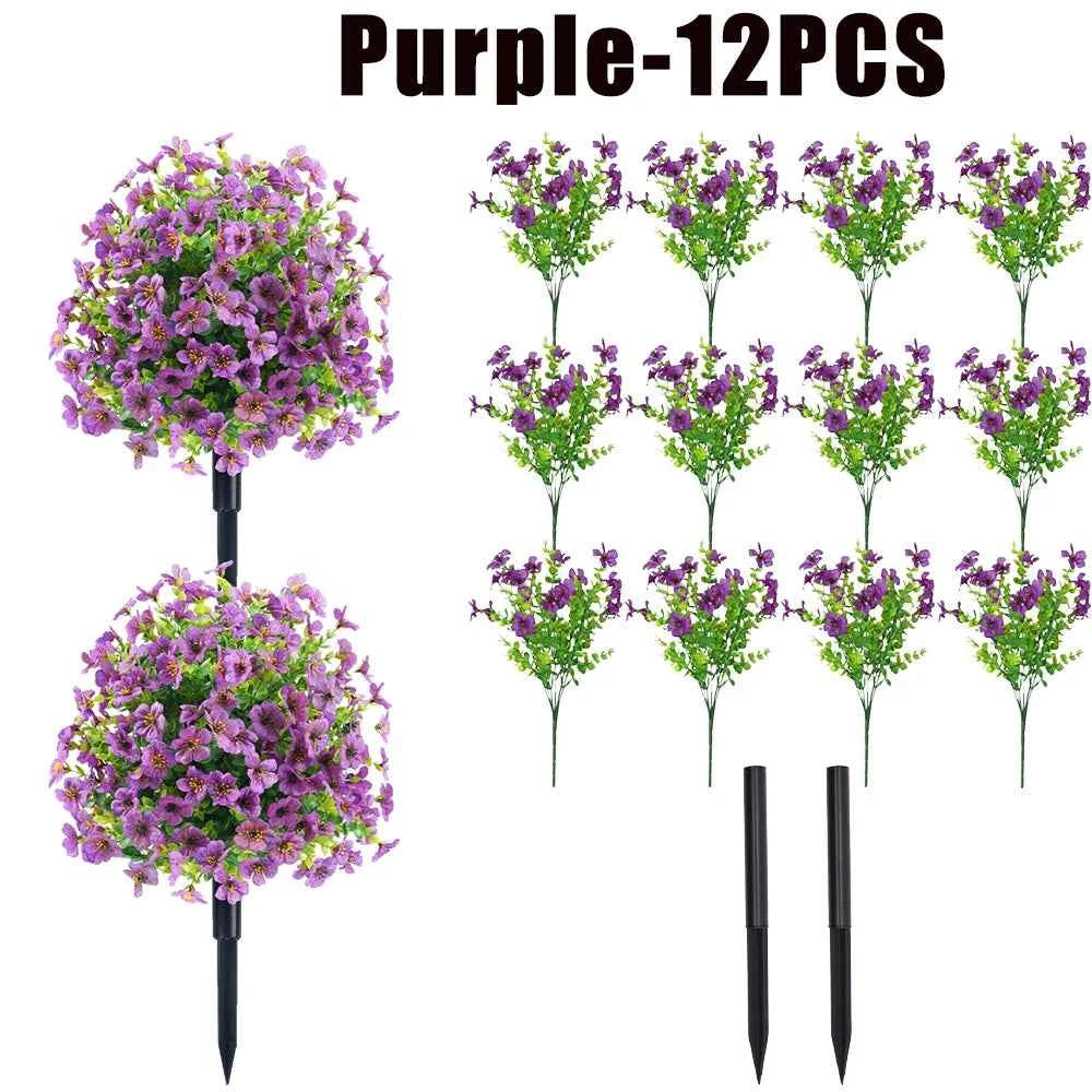 Fake Flowers Outdoor UV Resistant Faux Plants For Outside Yard Wedding Indoor Home Kitchen Farmhouse Decor Artificial Plants by DSERS