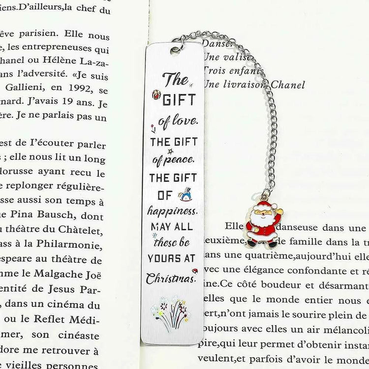 A stainless steel pendant bookmark about Christmas, the warmest Christmas reading gift for loved ones on Christmas Eve. metal Bokkmark by DSERS