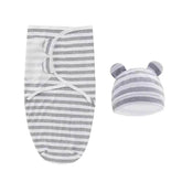 100% Organic Cotton Baby Swaddle Blanket Wrap Hat Set for Infant Adjustable Newborn Swaddle Baby Swaddle for 0-3 Month by DSERS