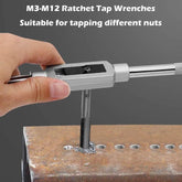M3-M12 8/6 PCS Metric Hand Tap Set HSS Right-handed Tapping Drill Thread Punching Wrench Hand Tools Male to Make Thread in Steel Hand Tap Set by DSERS