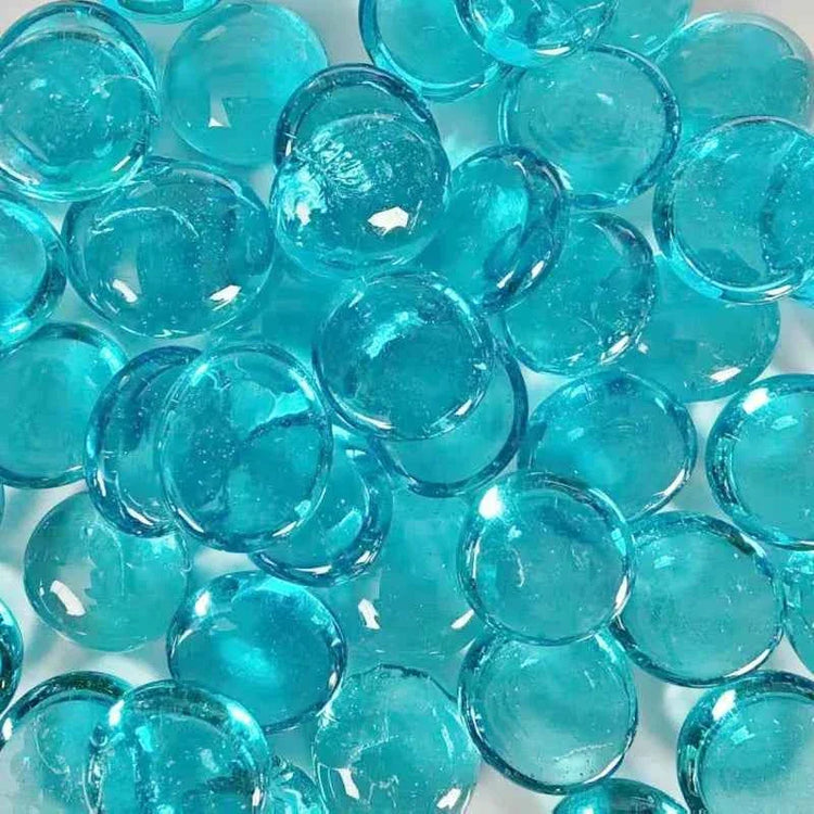 100g/3.52oz(Approx. 18-25pcs) Oblate Bead Glass Mosaic Tiles Colorful Round Mosaic Making Material Multi Diameter DIY Craft Tile by DSERS