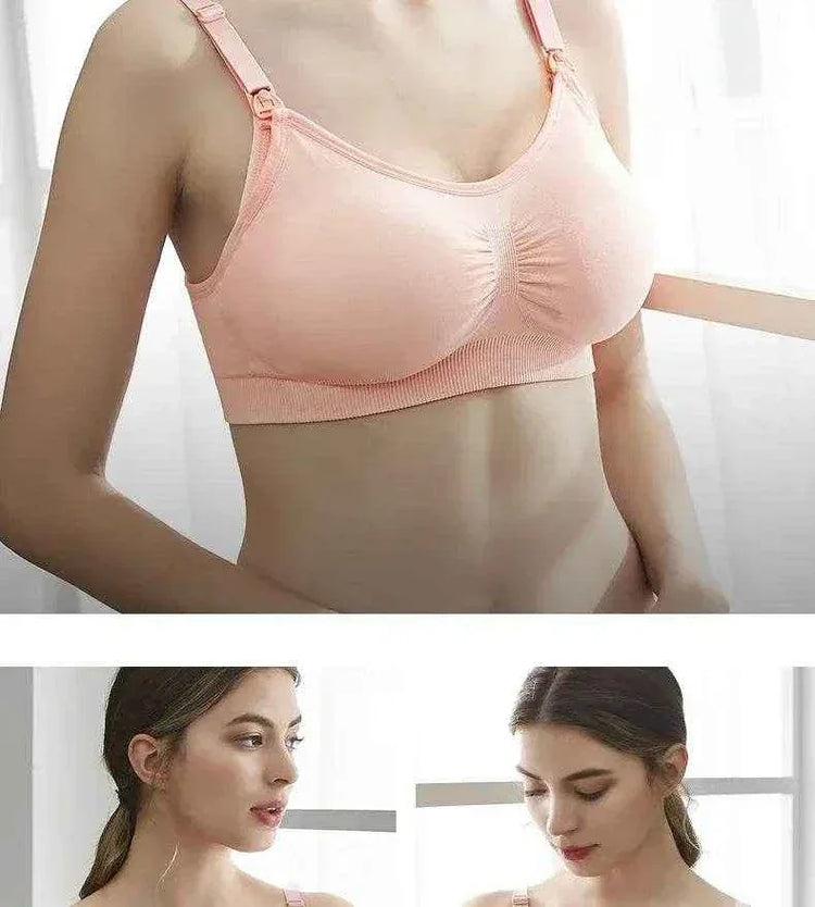 High Quality Plus Size Nursing Bra Breathable Women Breastfeeding Underwear Seamless Maternity Bra Push Up Bra by DSERS