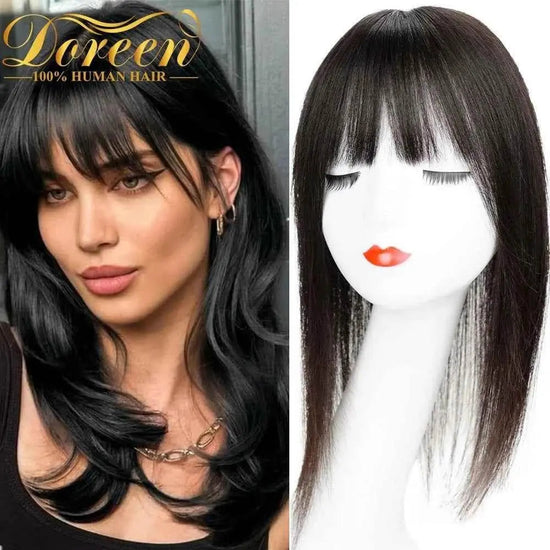 Doreen 13*13cm 8" 12" 16" Topper Human Hair Bangs Real Remy Human Hair Toppers for Women With Thin Hair Silk Base with Hair Weft Hair Accessories by Zopi / AliExpress