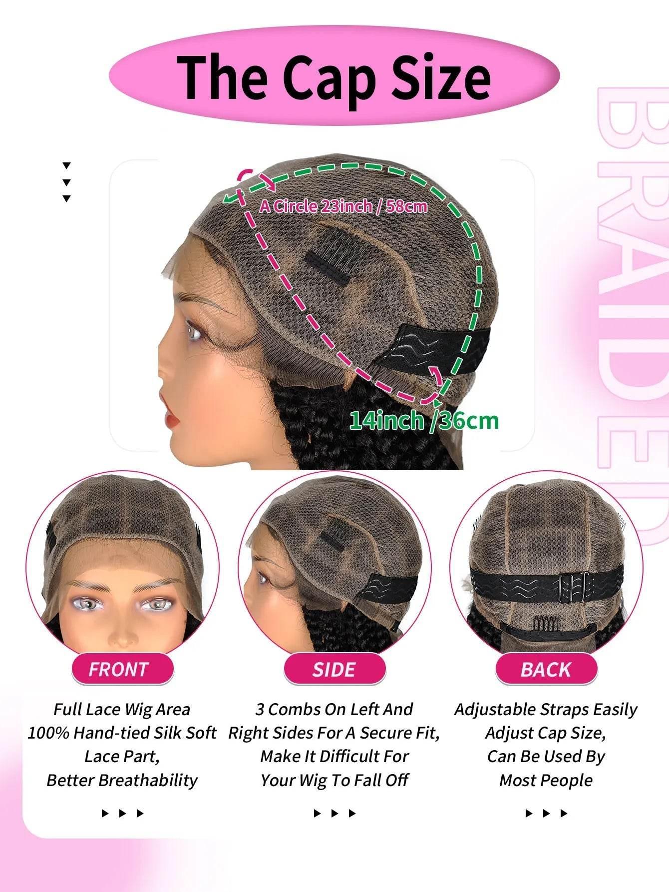 Synthetic Jumbo Cornrow Braided Wig Long 36&