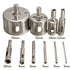 10PCS 3-50mm Diamond Hole Saw Drill Bits Set For Glass Marble Porcelain Tile Cutting Tools Drill Bits Set