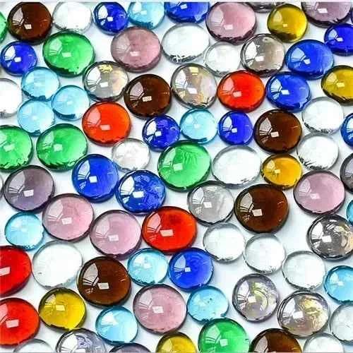 100g/3.52oz(Approx. 18-25pcs) Oblate Bead Glass Mosaic Tiles Colorful Round Mosaic Making Material Multi Diameter DIY Craft Tile by DSERS