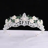Luxury Baroque Purple Crystal Pearl Bridal Crown Tiara Magnificent Rhinestone Diadem for Bride Headband Wedding Hair Accessories Tiaras by DSERS