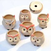 Ceramic Owl Flower Pot Garden Office Decoration Succulent Mini Owl Flowerpot Cute Animal Flowerpot Cactus Plants Planters by DSERS