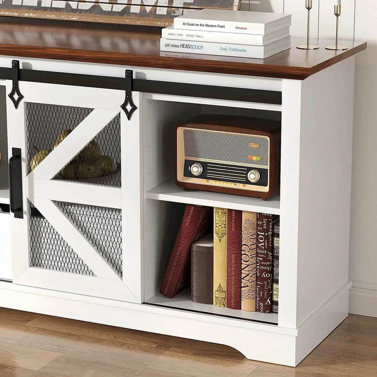 Modern TV Stand for TVs up to 60’’, Entertainment Center w/1 Drawer & 2 Storage Cabinets, Large Media Console Cabinet Modern TV Stand by DSERS