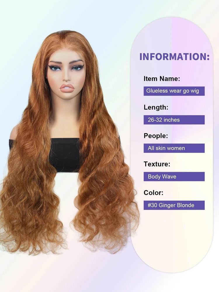 Colored Ginger Blonde 9X6 Glueless Lace Front Human Hair Wig Ready To Go&Wear Glueless Body Wave Lace Wig Burgundy Straight Wigs Hair Wig by DSERS / AliHairs Store