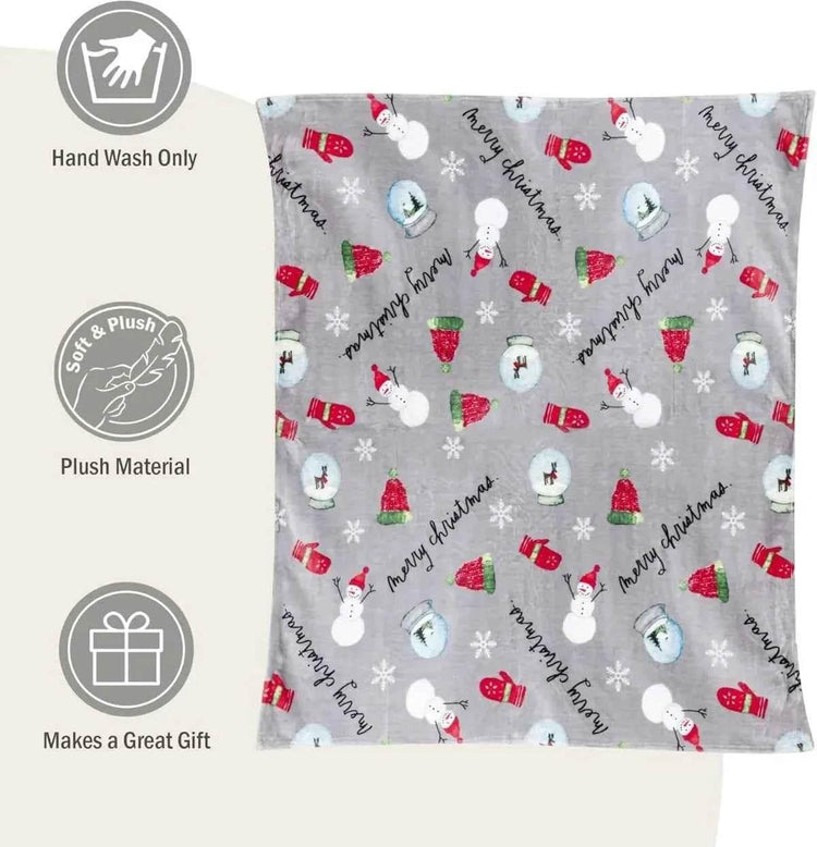 Christmas Blanket Soft, Decorative Blankets for Bed Cozy Throws for Sofa, Soft Plush Throw Embroidered Home Sweet Home by DSERS
