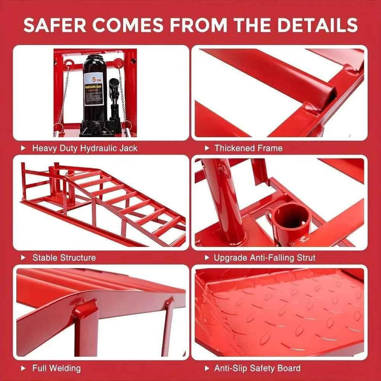 2pcs Heavy Duty Hydraulic Car Ramps 11000lbs Floor Jack Lift Ramps for Oil Changes, Truck Trailer, Home Garage & Auto Repair Car Ramps by DSERS