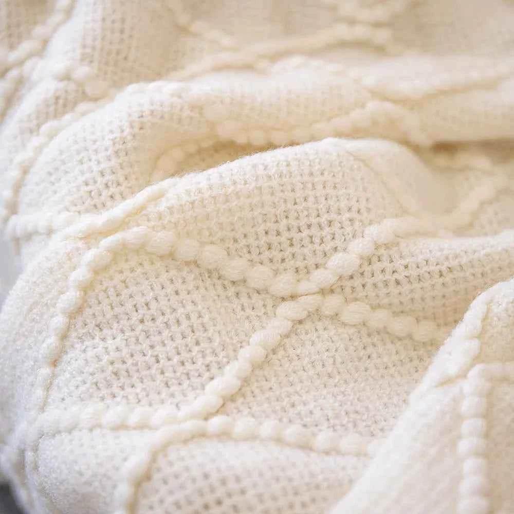 Bohemian Couch Blanket Large Knitted Tassel Throw for Bed Chair Sofa Couch Cover All-Season Blankets Home Decor Soft Comfortable by DSERS