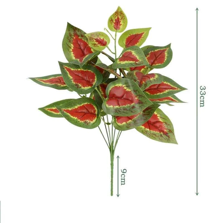 Artificial Plants Leaves Silk Tortoiseshell Leaf Dieffenbough Fake Small Fairy Taro Simulation Green Plant Living Room Decor by DSERS