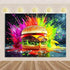 Quick Food Theme Birthday Party Decoration Hamburger French Fries Pizza Background Banner Photography Backdrop Supplies Kid Gift by DSERS