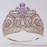 European Miss Universe Big Forest Crystal Wedding Crowns Cubic Zircon Crown Queen Rhinestone Tiara Party Stage Show Hair Jewelry Tiaras by DSERS