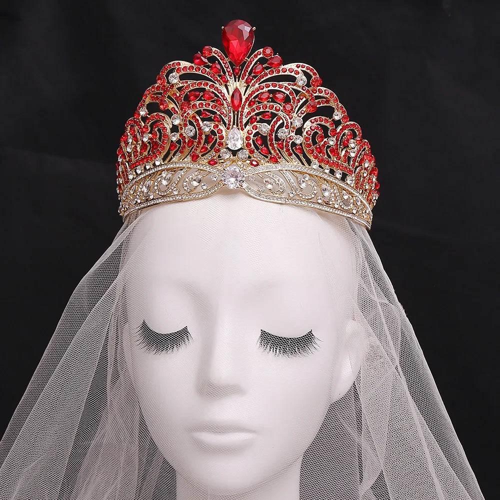 European Miss Universe Big Forest Crystal Wedding Crowns Cubic Zircon Crown Queen Rhinestone Tiara Party Stage Show Hair Jewelry Tiaras by DSERS