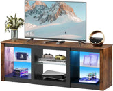 LED TV Stand for 65-Inch TV, 58-Inch Entertainment Center with Adjustable Glass Shelves, Modern Media Console for Living LED TV stand by DSERS