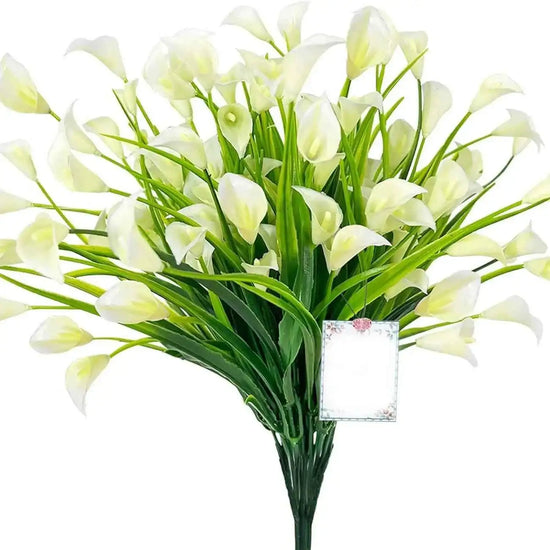 Artificial Calla Lily Bouquet 33cm Fake Flowers for Indoor Home Room Decor Garden Wedding Decora Outdoor Vase Flower Arrangement by DSERS
