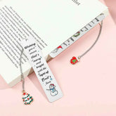 A stainless steel pendant bookmark about Christmas, the warmest Christmas reading gift for loved ones on Christmas Eve. metal Bokkmark by DSERS