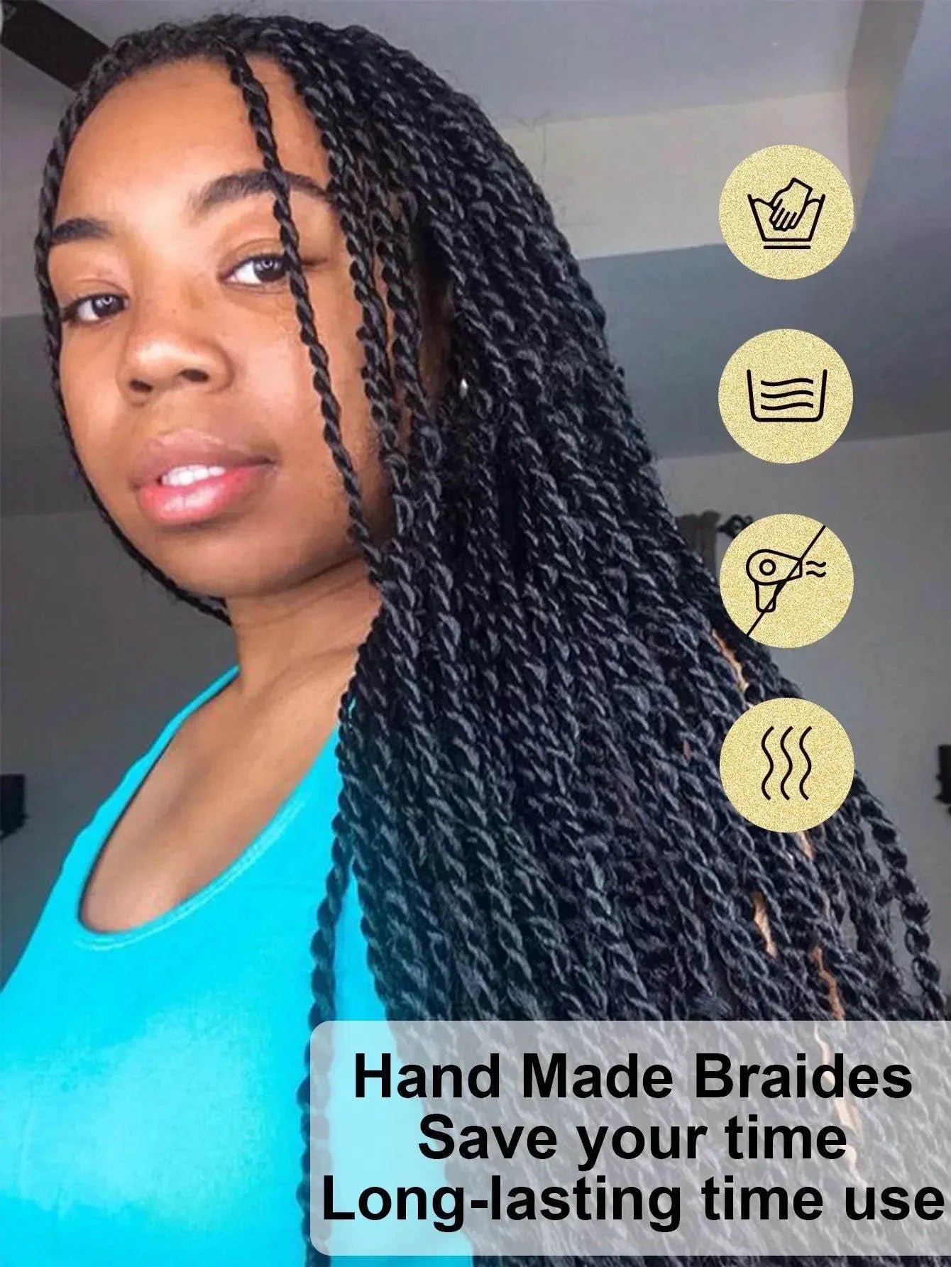 Synthetic Full Lace Frontal Twist Braided Wigs For Black Women Faux Locs Knotless Box Braided Lace Wig Goddess Senegalese Braids Braided Wigs by DSERS / AliHairs Store