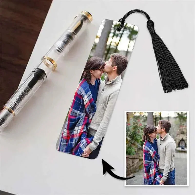 Custom Photo Bookmark Personalized Book Marks with Tassel Personalized Engraved Text Color Picture Bookmarks Gifts for Readers by DSERS