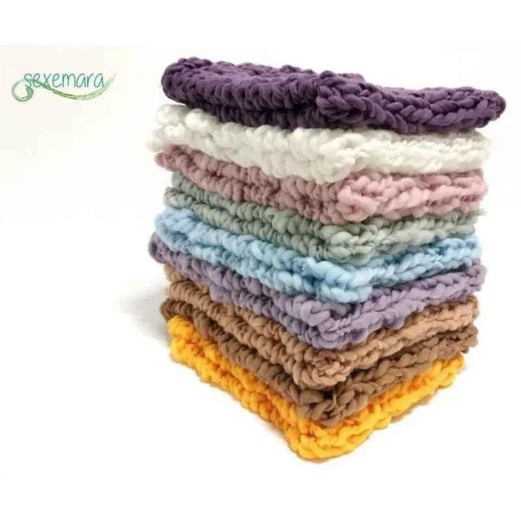 Wool Crochet Newborn Baby Girls Boys Blanket Newborn Photography Props,Crochet Knit Blanket Basket Background Filler 55*55cm by GiFTiFY