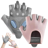 1 Pair Workout Gloves with Liquid Silicone for Women Fingerless Cycling Gloves Non-slip Men&