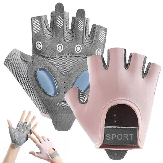 1 Pair Workout Gloves with Liquid Silicone for Women Fingerless Cycling Gloves Non-slip Men&