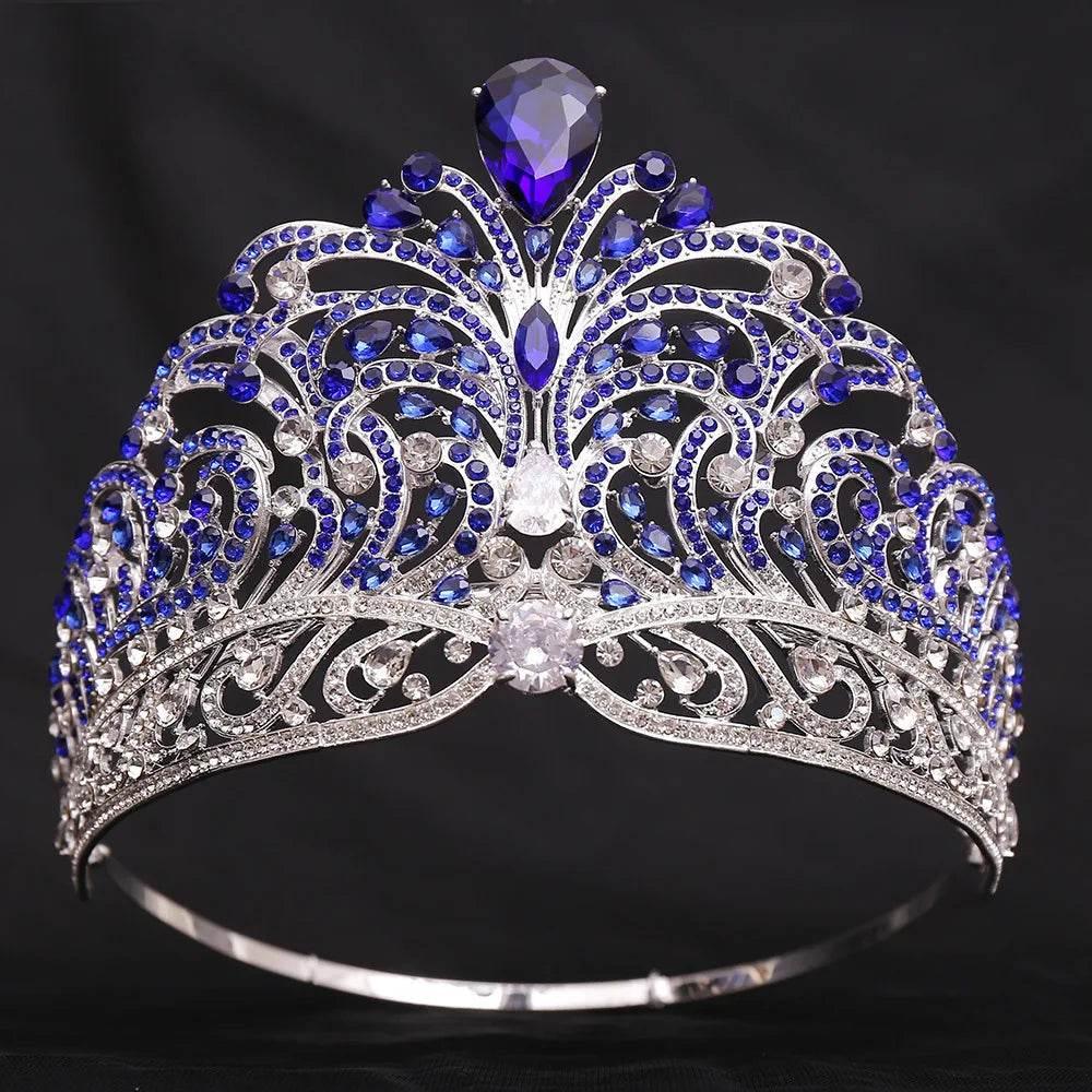 European Miss Universe Big Forest Crystal Wedding Crowns Cubic Zircon Crown Queen Rhinestone Tiara Party Stage Show Hair Jewelry Tiaras by DSERS