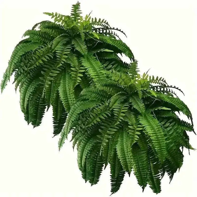 Realistic Boston Ferns 57cm/67cm Artificial Boston Fern Plants 38 Leaves UV Resistant Fake Ferns Greenery for Door Porch Decors by DSERS