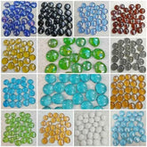 100g/3.52oz(Approx. 18-25pcs) Oblate Bead Glass Mosaic Tiles Colorful Round Mosaic Making Material Multi Diameter DIY Craft Tile by DSERS