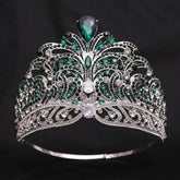 European Miss Universe Big Forest Crystal Wedding Crowns Cubic Zircon Crown Queen Rhinestone Tiara Party Stage Show Hair Jewelry Tiaras by DSERS