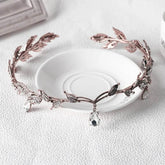Luxury Crystal Crown Bridal Hair Accessories Wedding Rhinestone Waterdrop Leaf Tiara Crown Headband Frontlet Brides Hair Jewelry Tiaras by DSERS