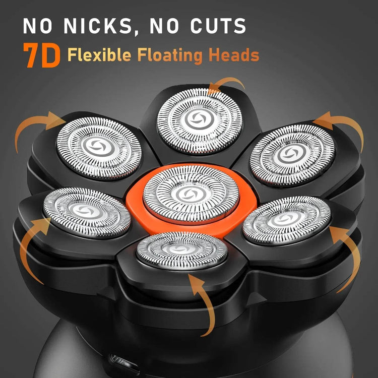 MAXGROOM 7D Head Shaver for Bald Men IXP6 Waterproof USB Rechargeable Electric Hair Trimmer Beard Floating Blade Magnetic Razor Head Shaver for Bald Men by DSERS