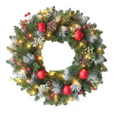 20-60cm Christmas Wreath with LED Fairy Light Door Hanging Garland Pine for Home Decorations Xmas Party Supplies Happy New Year by ALIEX/https://shorturl.at/mvCZo