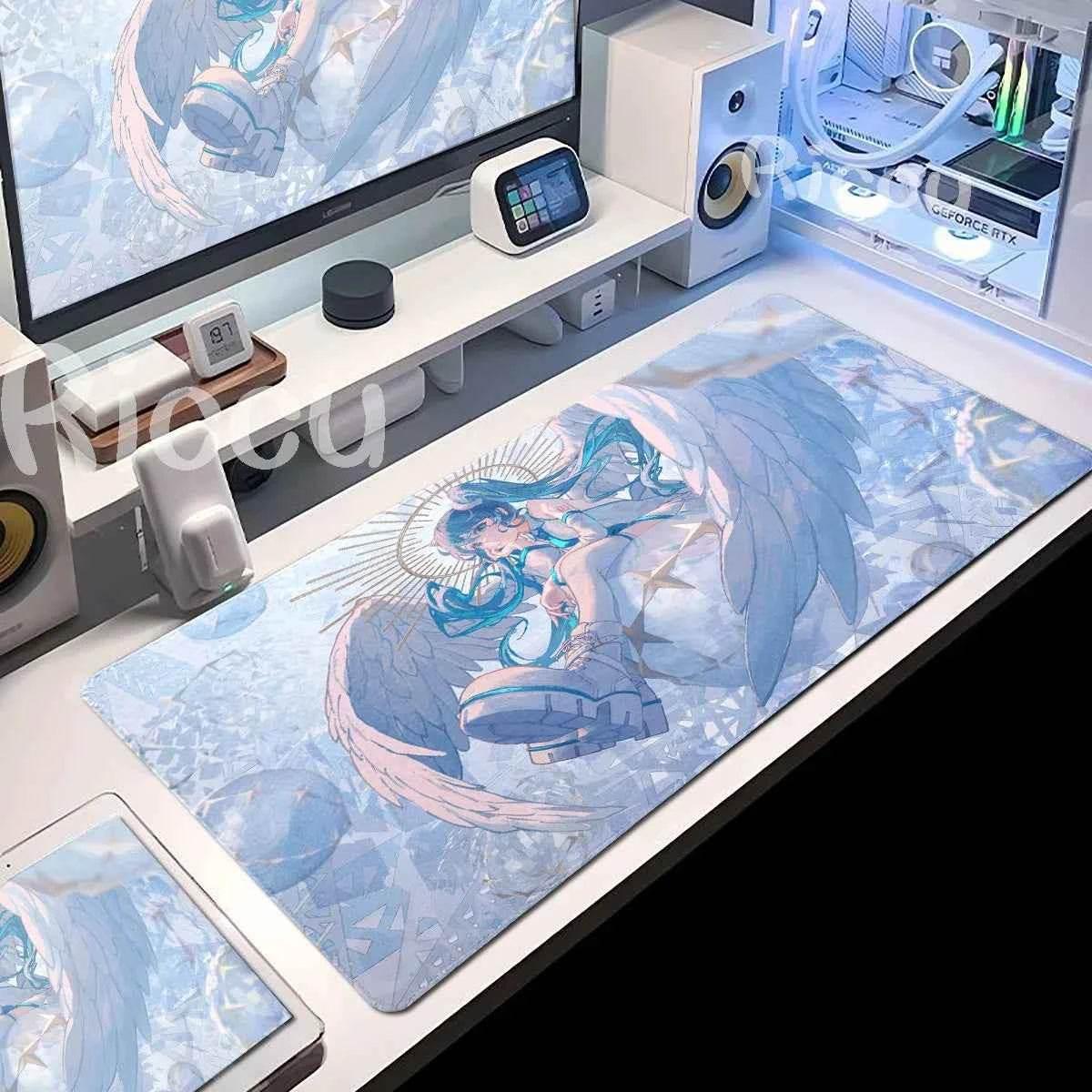 Large Gaming Mouse Pad Hatsune M-miku Mousepad PC Gamer Desk Mat Office Decoration Mouse Mat E-Sports Playmat Game Accessories by DSERS