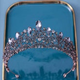 Baroque Bronze Purple Crystal Heart Bridal Tiaras Crown Rhinestone Pageant Diadem Veil Tiara Headbands Wedding Hair Accessories Bridal Jewelry by DSERS