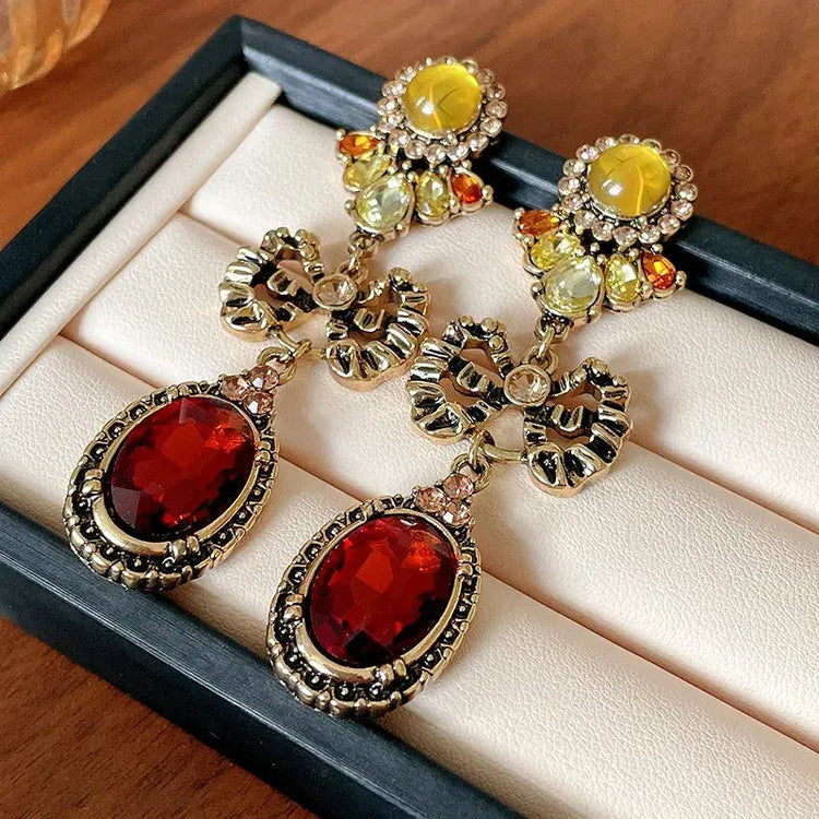 Draweye Bows Earrings for Women Medieval Palace Style Vintage Korean Fashion Aretes De Mujer Geometric Elegant Jewelry Earrings by DSERS