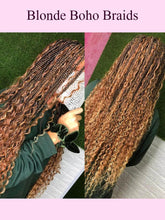 Boho Knotless Braided Wigs Synthetic Full Lace Braids With Curly Hair Ends Goddess Ombre Blonde Box Braided Wigs With Baby Hair Braided Wigs by DSERS / AliHairs Store