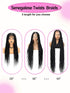 Senegalese Twists Synthetic Braided Wigs Long 40Inch Full Lace Wigs With Baby Hair Knotless Box Braiding Wigs For Black Women Braided Wigs by DSERS