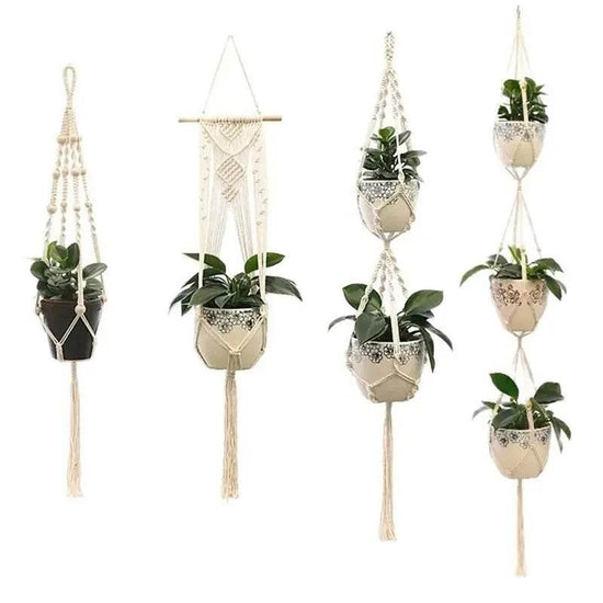 Hanging Plant Handmade Macrame Plant Hanger Flower Pot Planter Hanger Wall Decor Courtyard Garden Hanging Planter Hanging Basket by DSERS