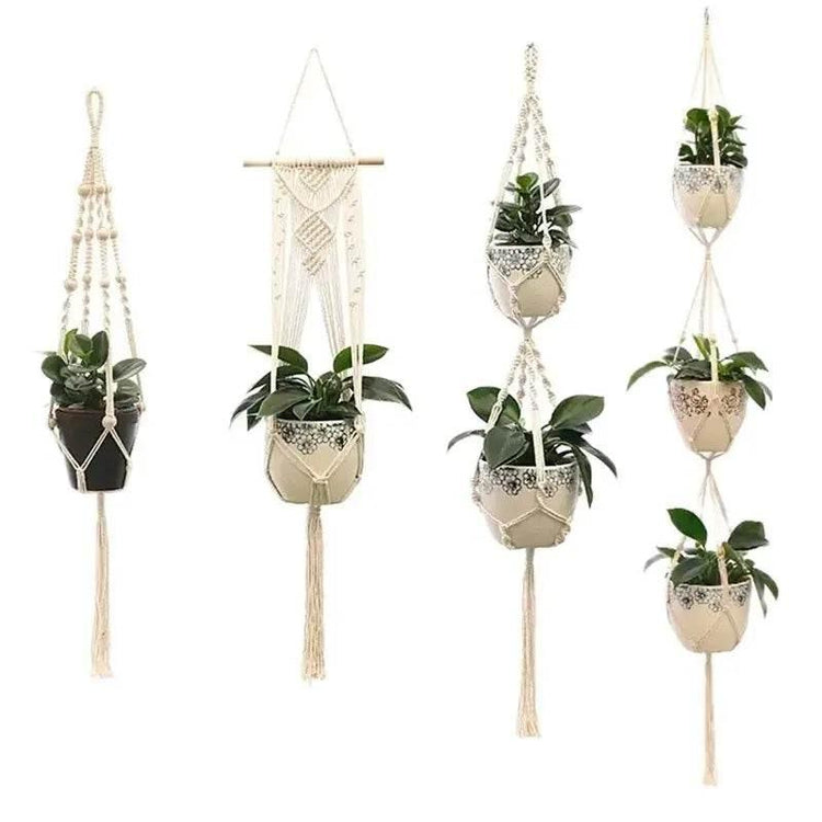 Hanging Plant Handmade Macrame Plant Hanger Flower Pot Planter Hanger Wall Decor Courtyard Garden Hanging Planter Hanging Basket by DSERS