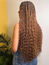 Boho Knotless Braided Wigs Synthetic Full Lace Braids With Curly Hair Ends Goddess Ombre Blonde Box Braided Wigs With Baby Hair Braided Wigs by DSERS / AliHairs Store