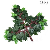 12pcs/Lot Artificial Leaf Fake Flower Decoration Home Wedding Party Scene layout DIY Simulation Plant Ficus Leaves Decor Acces by DSERS
