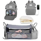 3 In 1 Diaper Bag Backpack Foldable Baby Bed Waterproof Travel Bag with USB Charge Diaper Bag Backpack with Changing Bed 3 types Diaper Bag Backpack by DS