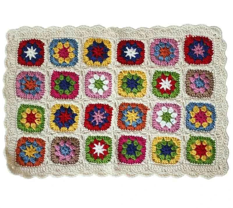Handmade Knitting Crochet Hair Blanket Grandmother Daisy Rustic Style Decorative Tablecloth Home Decor Accessories by GiFTiFY